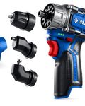 ЗУБР КОМБИ #4, набор: модульная дрель-шуруповерт + LED фонарь, BRUSHLESS, 12 В, 45 Н·м, 2 АКБ тип Т7 (2 А·ч), кейс, Профессионал (DB-125-22F)